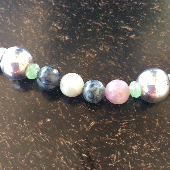 Stone and SS 925 necklace and earrings set - Picture 7 of 9